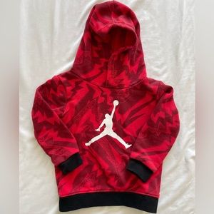 24 Month Toddler Boy Jordan Red, White and Black Hoodie with Jordan Logo